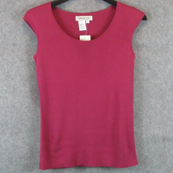 Coldwater Creek Silk Blend Shell Top XS Fuchsia NWT - Picture 1 of 4